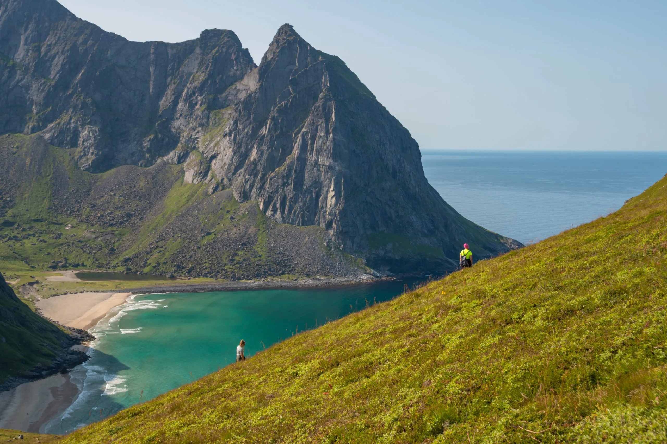 mesmerizing-scene-kvalvika-beach-located-norway-sunny-day-scaled